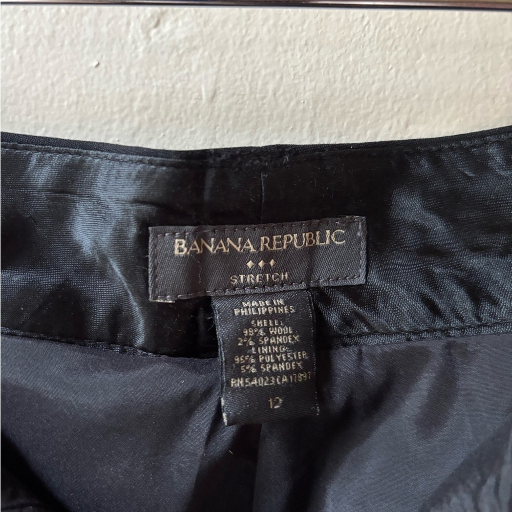 Banana Republic Black Wool Stretch Crop Culotte Pant EXC Size 12 Martin Fit - Picture 5 of 8
